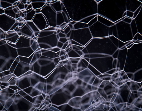 grayscale of soap bubbles