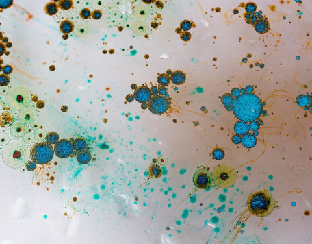 microbiological pattern background in luminescent 2025 02 09 03 06 19 utc