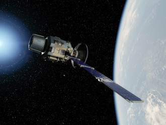 satellite flying over the earth atmosphere in spac 2024 04 25 17 50 04 utc