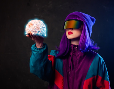 stylish girl in cyber punk glasses and 80s tracksu 2023 11 27 05 13 46 utc