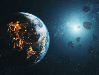black asteroids fly by realistic planet earth 2025 01 08 07 54 59 utc